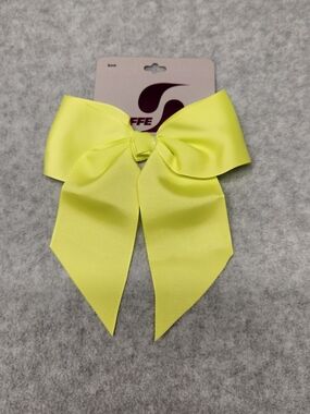 3 Pack-Soffe Neon Yellow Grosgrain Bow Hair Clip